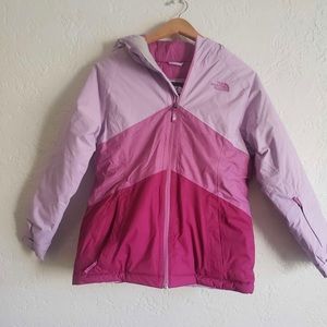 North face heavy jacket/ski jacket/ winter coat. Size 14 XL, pink/purple